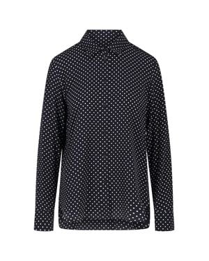 Nili Lotan Polka Dot Silk Button-Up Shirt - Blue