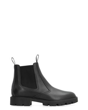 Celine サイドゴアブーツ Chelsea Boot 15 マーガレット シアリング付き チェルシーブーツ メンズ レザー ムートン シューズ 靴 - Black