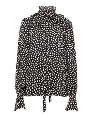 Chloé Silk Shirt With Polka Dot Pattern - Black