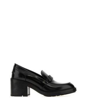 Ferragamo Salvatore Marla Leather Pumps With 5.5 Cm Heel - Black
