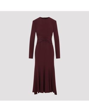Alberta Ferretti Satin Midi Dress - Purple