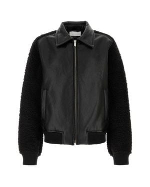 Random Identities Synthetic Leather Jacket - Black