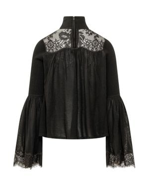 Zimmermann Lace Blouse With Delicate Detail - Black