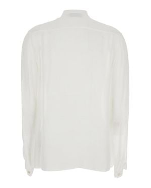 Tory Burch Viscose Blouse With Pussybow Collar - White