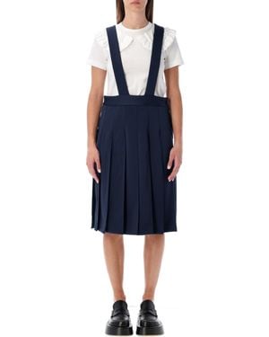 Comme des Garçons Pleated Suspender Skirt - Blue
