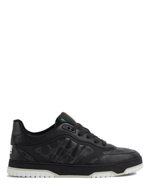 Gucci Sleek Gg Outline Leather Sneakers - Black