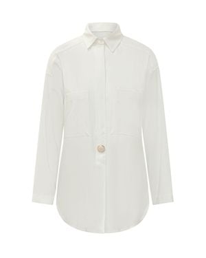 DARKPARK Chic Jacket Shirt With Button Pocket - White