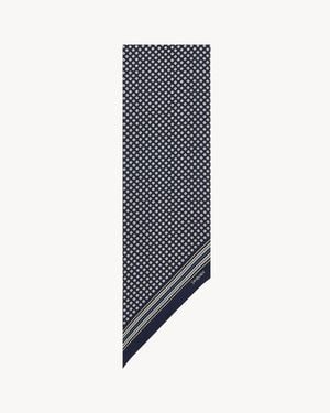 Saint Laurent Lavallière Motifs Mini Scarf - Blue