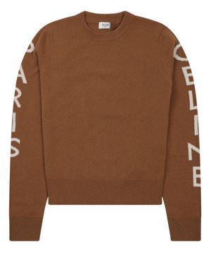 Celine Wool Logo Sweater - Brown