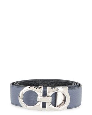 Ferragamo Gancini Reversible Leather Belt Calf - Gray