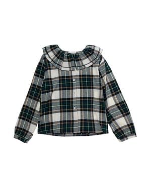NANAN KIDS Mini Girls Cotton All-Over Stripe Blouse - Green