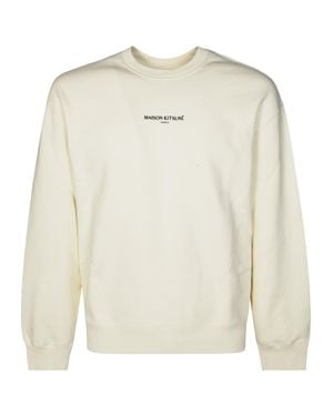 Maison Kitsuné Crewneck Logo Sweatshirt - White