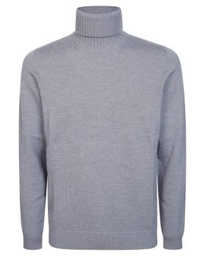 Drumohr Fine-Gauge Merino Wool Turtleneck Sweater - Blue