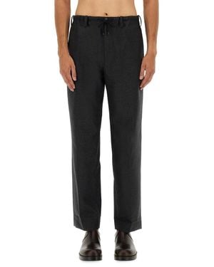 Dries Van Noten Straight Wool Pants - Black