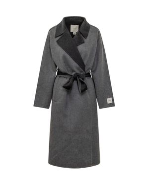 Calvin Klein Long Wool Wrap Jacket - Gray