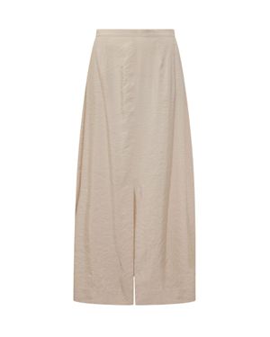 LE SULLY STUDIO Elegant Long Skirt With Artistic Touch - Natural