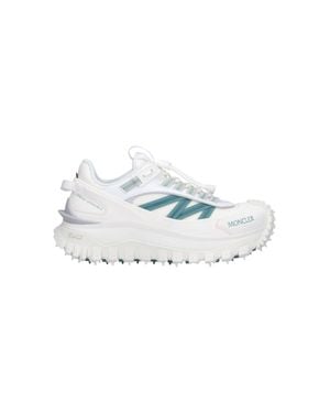 Moncler Leather-Trim Sneaker - White