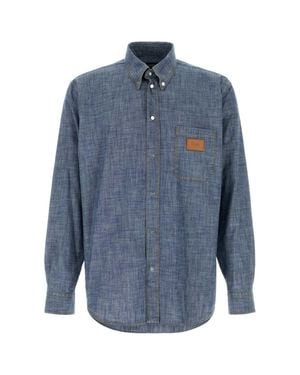 Fendi Logo Regular Shirt - Blue