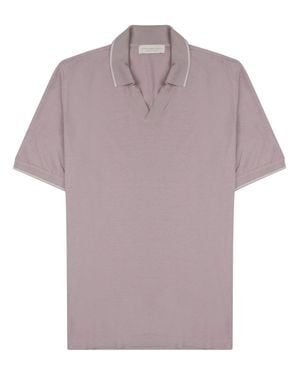 LUIGI GENTILE Short Sleeve Polo Shirt - Purple