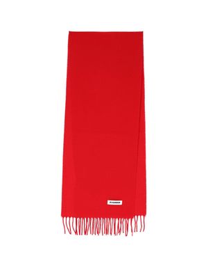 Jil Sander 100% Virgin Wool Scarf - Red
