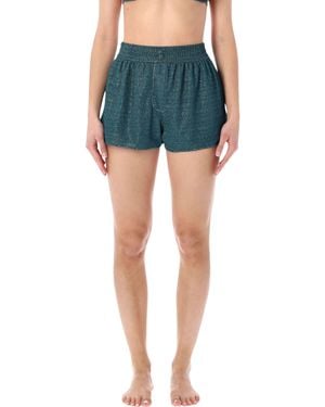 Oséree Oséree Swimwear Lumière Lurex Shorts - Blue