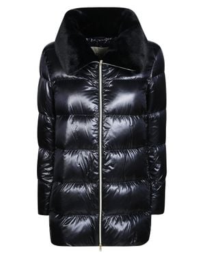Herno A-Shape Ultralight Nylon Faux-Leather Jacket For - Black