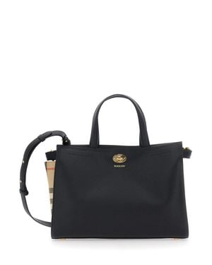 Burberry Cotswolds Check Calfskin Mini Handbag - Black
