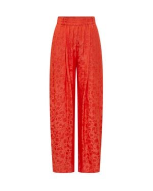 Pinko Wide-Leg Pants With Unique Print - Red
