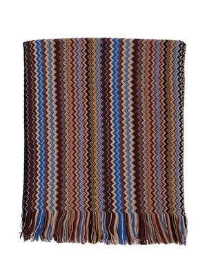 Missoni Geometric Motif Wool & Acrylic Blend Scarf For - Brown