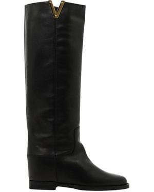 Via Roma 15 Chic Leather Boots - Black