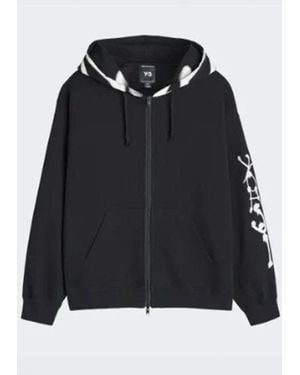Y-3 Gfx Zip-Up Hooded Sweatshirt - Black