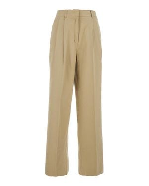 DUNST Pants Front Pleated - Natural
