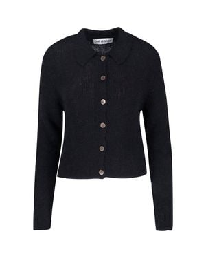 Our Legacy Cropped Fuzzy Button-Front Cardigan - Blue