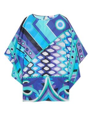 PUCCI Flowing Silhouette Dress With Round Neckline - Blue