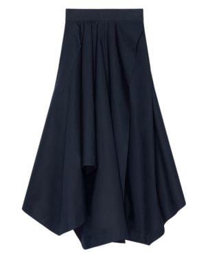 Givenchy Paris Signature Embroidered Cotton Mini Skirt With Back Zip - Blue