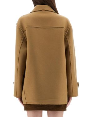Moschino Classic Duffle Jacket With Toggle Closures - Natural