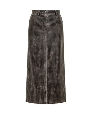 Palm Angels Vintage-Inspired Midi Skirt - Gray