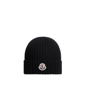 Moncler Boys' Logo Beanie Hat - Black