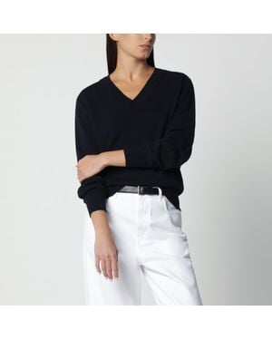 Rohe Double V-Neck Wool Sweater - Black