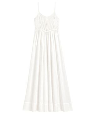 Jucca Crochet Bodice Maxi Dress - White