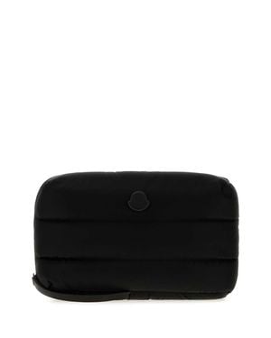 Moncler Moncleer Mini Canvas Beauty Case 25Cm X 17Cm X 11Cm For - Black