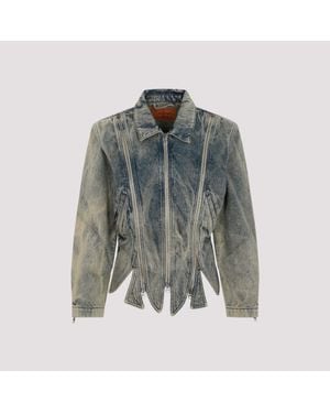 Y. Project Tudor Zip Denim Jacket - Gray