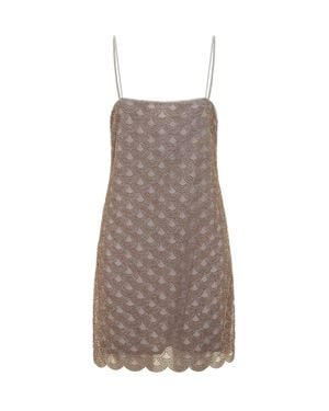 ROTATE BIRGER CHRISTENSEN Mini Suit With Fluid Pattern - Brown