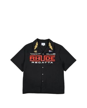 Rhude Regatta Logo-Print Shirt - Black