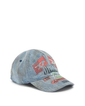 DIESEL Graphic Denim Baseball Cap - Blue