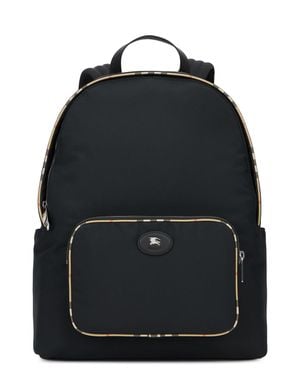 Burberry Backpack With Tartan Details - Black
