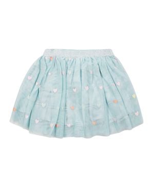 Stella McCartney Mini Heart Print Tulle Skirt - Blue