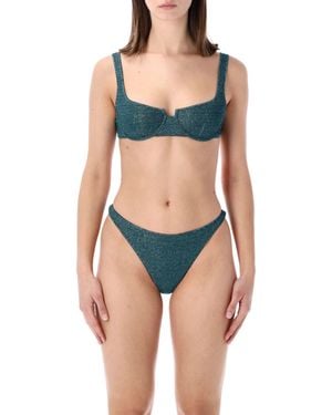 Oséree Oséree Swimwear Lumière Lurex Balconette Bikini - Blue