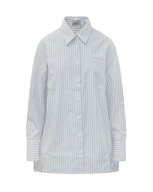 BALOSSA Stylish Stripe Button-Up Shirt For Summer - Gray