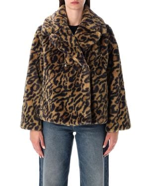 A.P.C. Leopard-Print Faux Fur Johanna Coat - Black